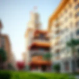 A vibrant view of the China Cluster in Dubai's International City showcasing its architectural style.