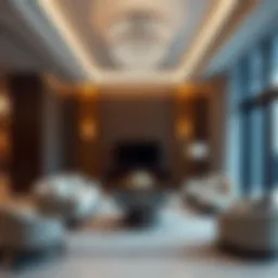 A luxurious room interior showcasing modern decor