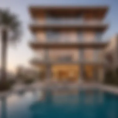Artistic Architecture of شاطئ لامير The artistic architecture of شاطئ لامير, illustrating the blend of modern design and natural elements
