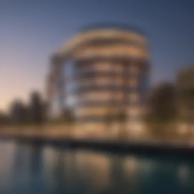 Panoramic View of شاطئ لامير A panoramic view of شاطئ لامير showcasing its vibrant waterfront and modern architecture