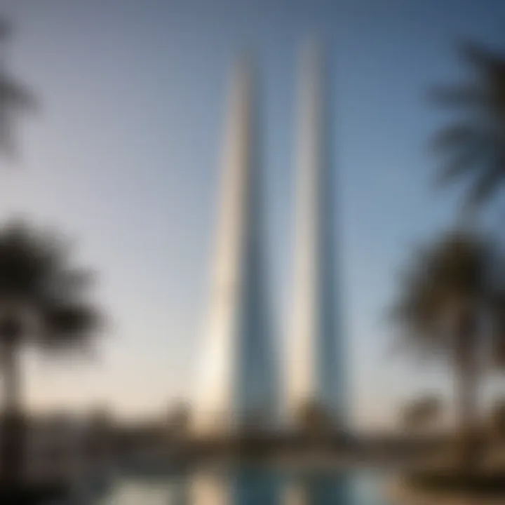 Exterior view of Sofitel The Obelisk Dubai showcasing its stunning architecture