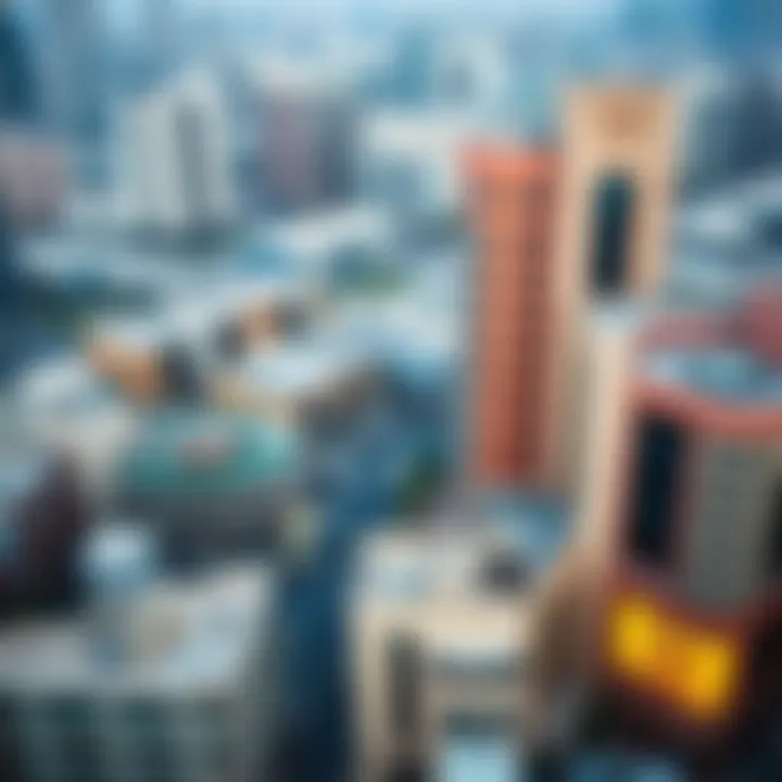 Aerial view of Bur Dubai highlighting its vibrant neighborhoods and architecture