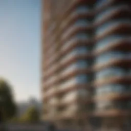 Stunning view of Apricot Tower showcasing its unique architecture
