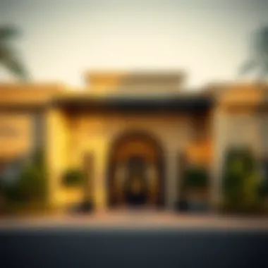 Luxurious gated community entrance