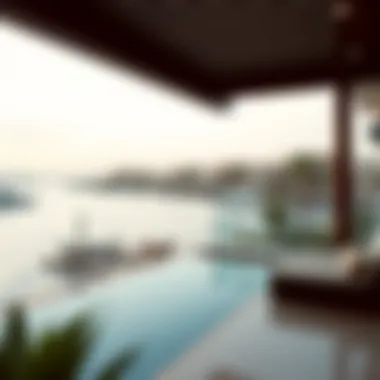 Scenic waterfront view in a gated community