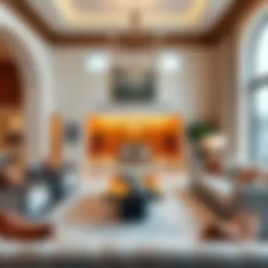 Luxurious villa living room with elegant furnishings