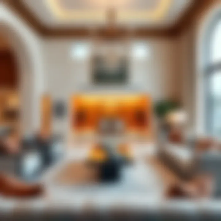 Luxurious villa living room with elegant furnishings