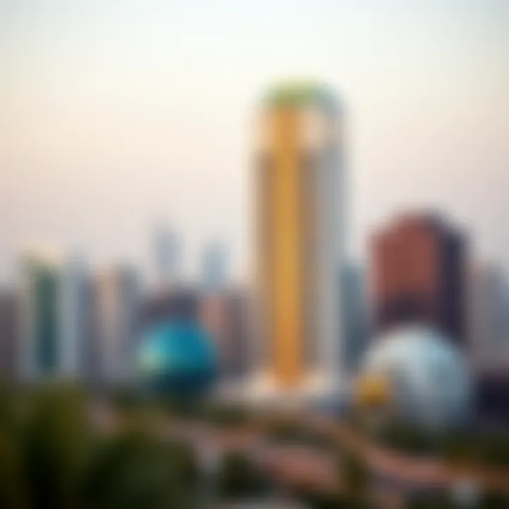 Dar Al Rigga Building amidst Dubai's skyline