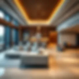 Contemporary living space in Dubai Hills Maple showcasing open floor plan