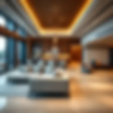 Contemporary living space in Dubai Hills Maple showcasing open floor plan