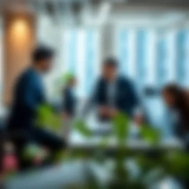 Entrepreneurs Collaborating Entrepreneurs collaborating in a flexible workspace