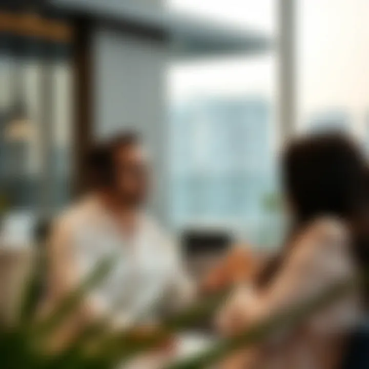 Real estate agent discussing property options with clients