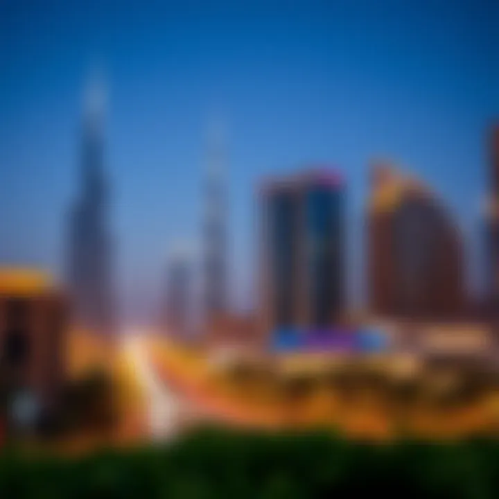 Prominent landmarks in Dubai illustrating the city's growth