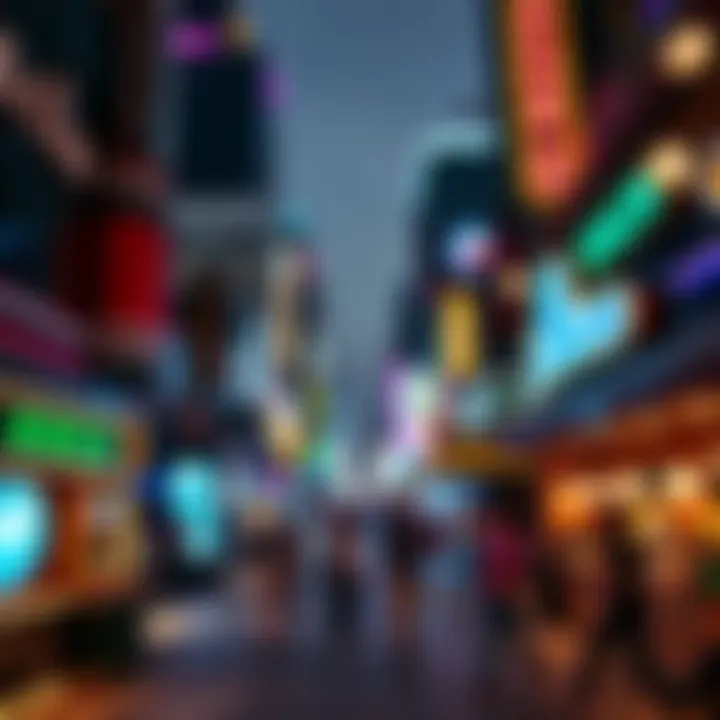 Bustling nightlife district filled with vibrant bars and entertainment options