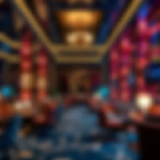 A luxurious lounge with ambient lighting and contemporary decor