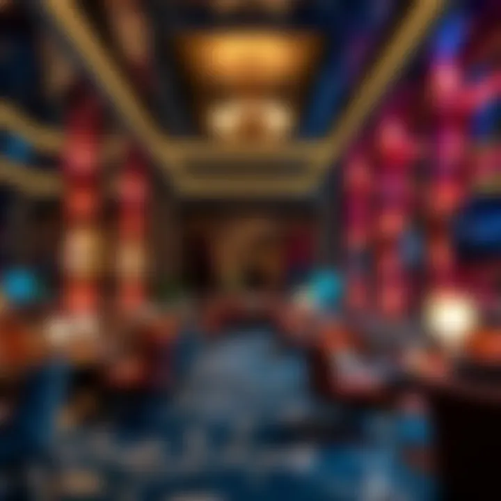 A luxurious lounge with ambient lighting and contemporary decor