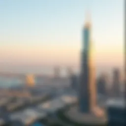 Panoramic view of the Princess Tower against the Dubai skyline