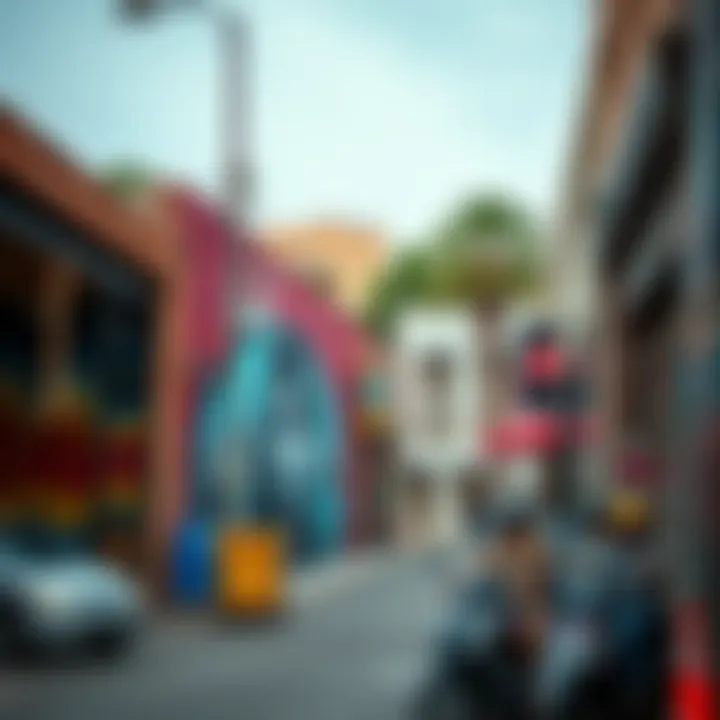 Vibrant street art in a cultural district of Dubai