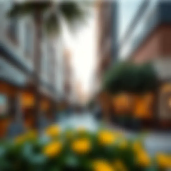 Local amenities including shops and cafes within Town Square