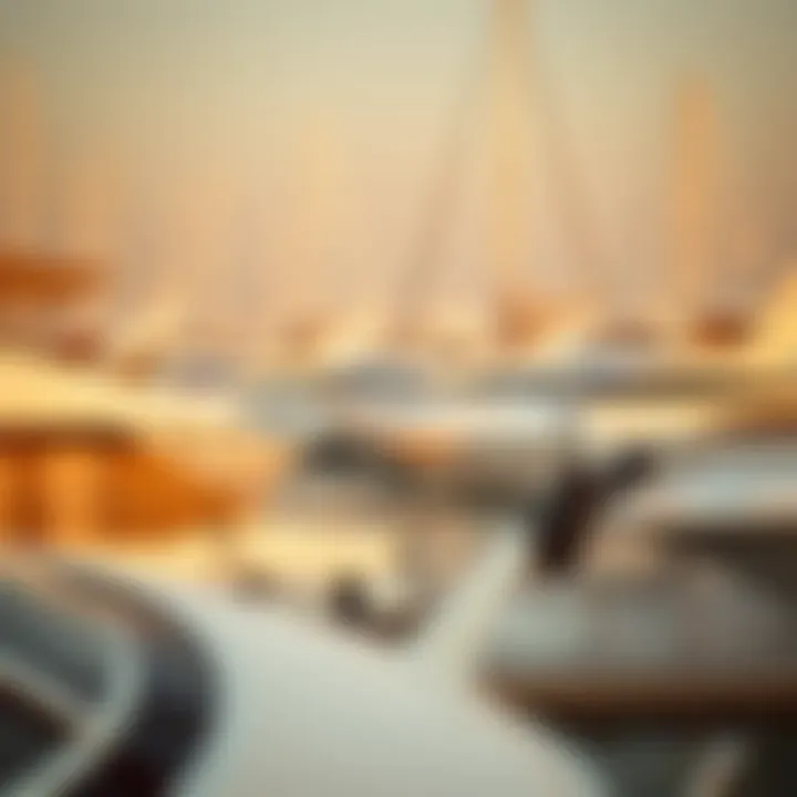 Luxury yachts docked at Umm Al Quwain Marina emphasizing investment potential