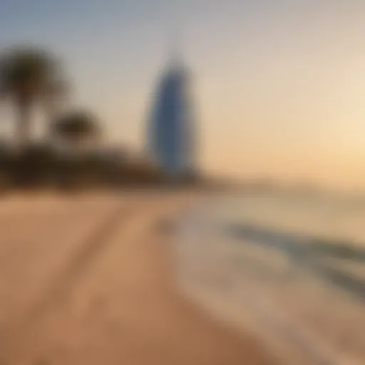 Stunning beachfront view of Umm Suqeim with Burj Al Arab in the background.