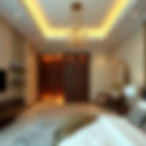 Luxurious villa room interior showcasing modern design.