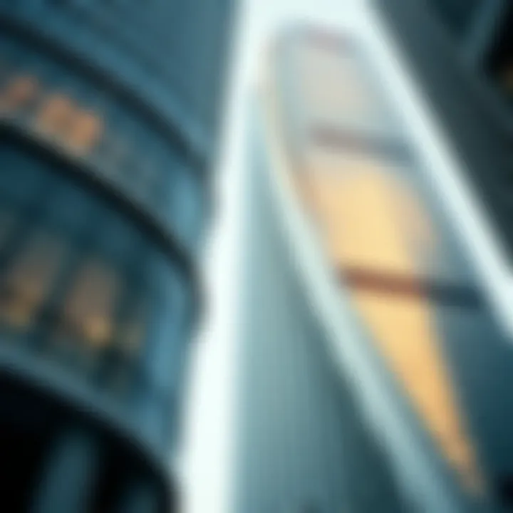 Architectural details showcasing the Financial Tower's modern design