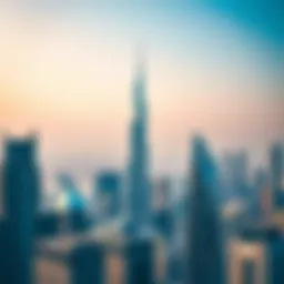 Stunning view of the Financial Tower amidst Dubai's skyline