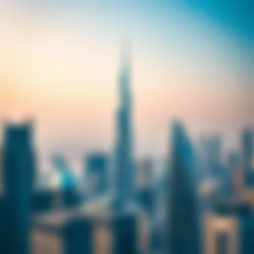 Stunning view of the Financial Tower amidst Dubai's skyline