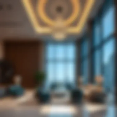 Interior design elements of Jassem Building highlighting contemporary aesthetics