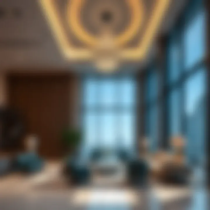 Interior design elements of Jassem Building highlighting contemporary aesthetics