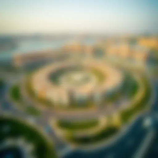 Aerial view of Jumeirah Circle highlighting its residential layout