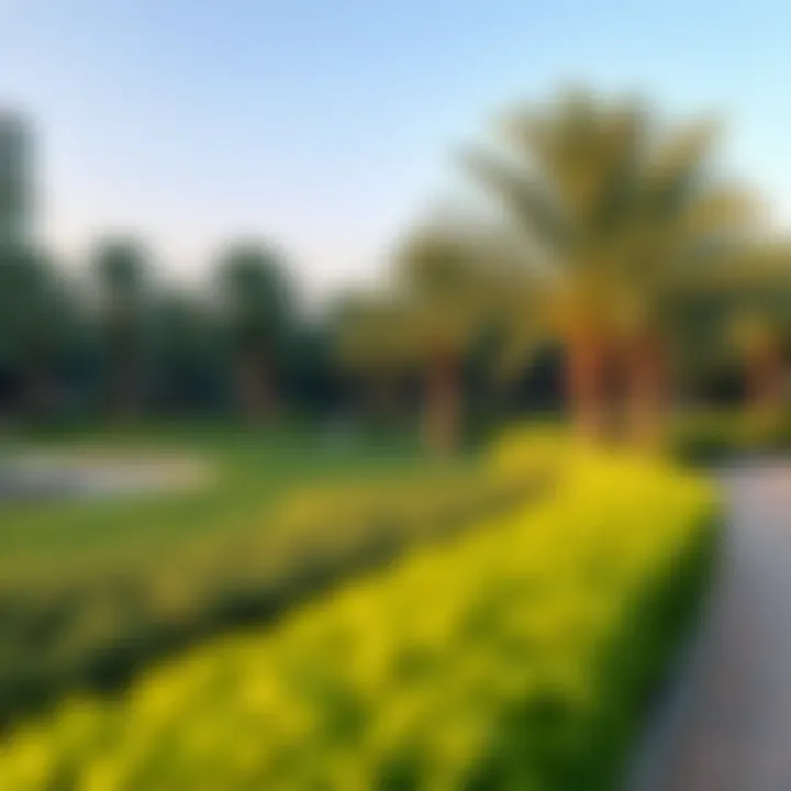 Scenic park in Jumeirah Circle with lush greenery