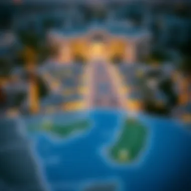 Map highlighting the strategic location of Jumeirah Golf Estate in Dubai
