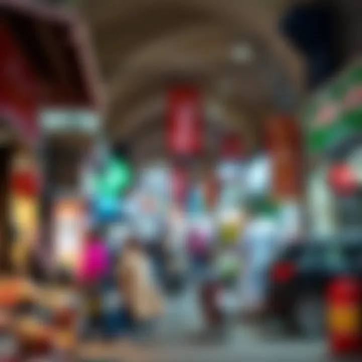 Vibrant local market scene along Khalidiya Street filled with shops