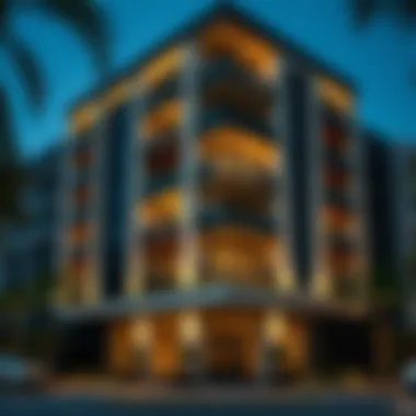 A stylish residential building offering a glimpse into living conditions on Khalidiya Street