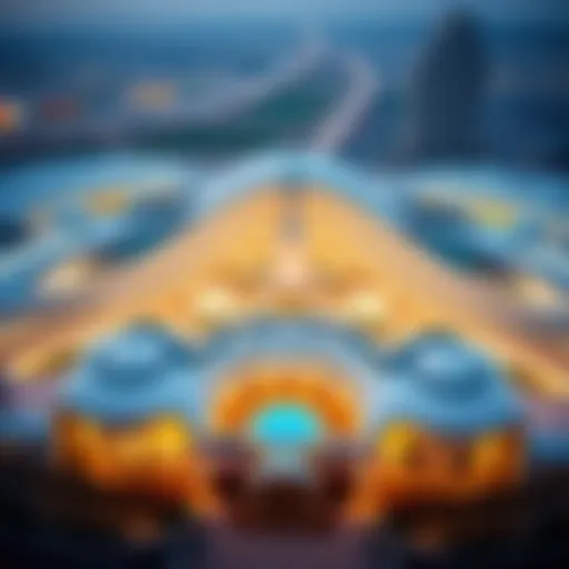 A stunning aerial view of a new mall in Dubai showcasing innovative architecture