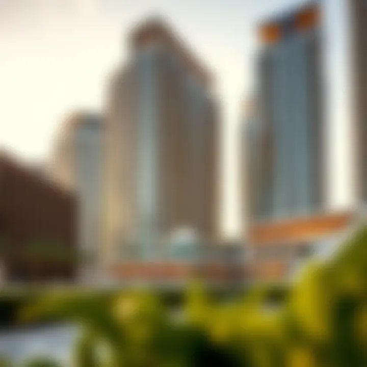 The architectural elegance of residential buildings at Le Mer Dubai.