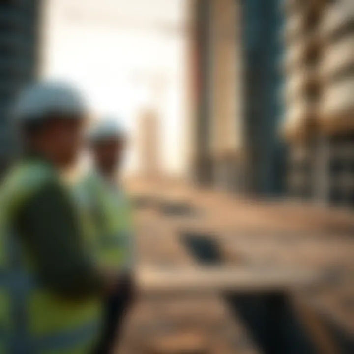 Developers inspecting a construction site in Dubai
