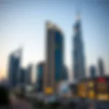 Skyline of Dubai showcasing modern architecture