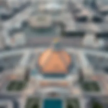 Cultural Landmark: The Louvre Abu Dhabi from Above Aerial view of Louvre Abu Dhabi highlighting its cultural significance