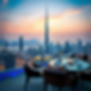 Panoramic view of Dubai skyline from Luna Residence terrace