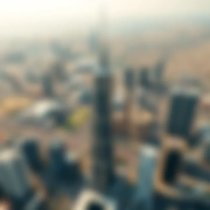 Aerial shot of MAG 218 Tower and surrounding Dubai skyline