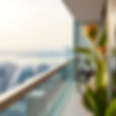 Panoramic view from a balcony in Marina Vista Tower 2