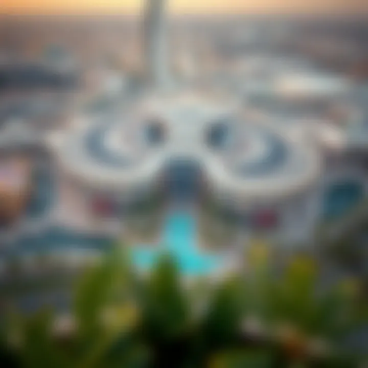 Aerial view of Maryah Island Mall and its surrounding area in Abu Dhabi