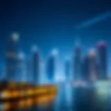 Dubai skyline with iconic buildings