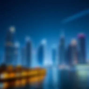 Dubai skyline with iconic buildings