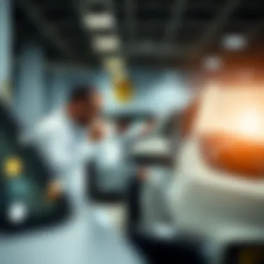 Customs Inspections for Imported Vehicles Customs officials inspecting vehicles