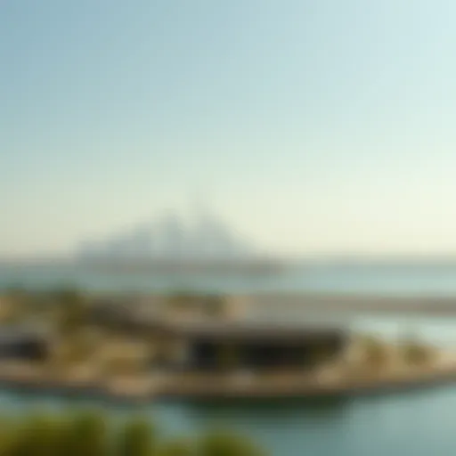 A panoramic view of Maryah Island showcasing its skyline and waterfront.