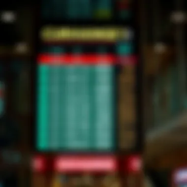 Exchange rates board displaying current rates in Dubai